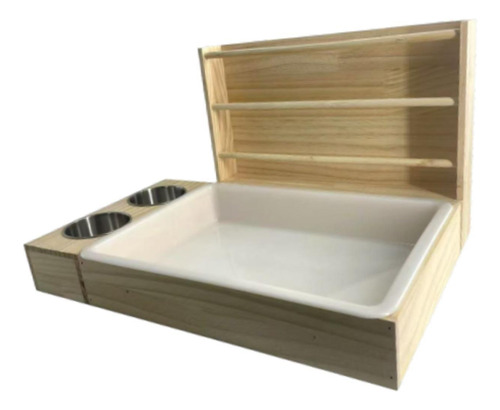 3 En 1 Alimentador De Heno De Conejo Con Caja De Arena,