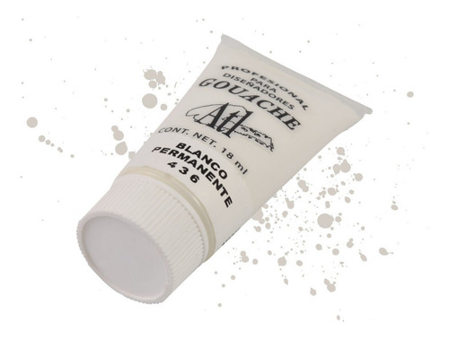 Pinturas Gouache Atl Semi Líquida Tubo 18ml Color Color Blanco Permanente Blanco Permanente