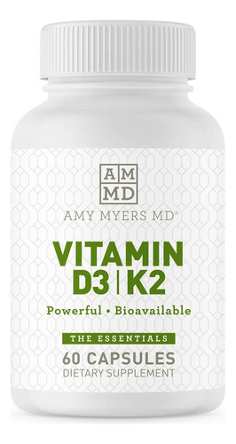 Dra. Amy Myers Vitamina D3 K2 - Vitamina D3 10,000 Ui Y 45 M