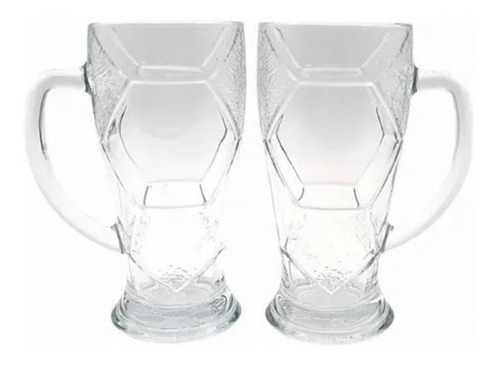 Set 2 Vasos Cerveceros 420ml Allegra Shoperos Diseño Futbol