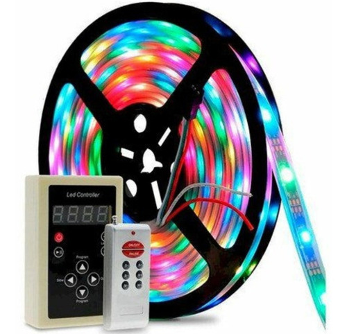 Fita Led 3d Digital Rgb Com Controle 328 Efeitos 3 Vias 110V/220V