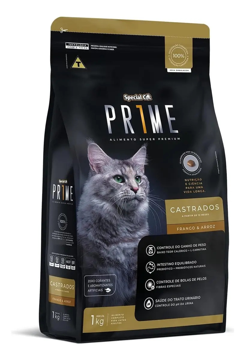 Ração Special Cat Prime Gatos Castrados Frango E Arroz 1kg