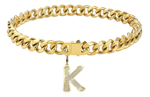 Dopetie Gold Chain Dog Collar Personalizado Letra Perro Coll