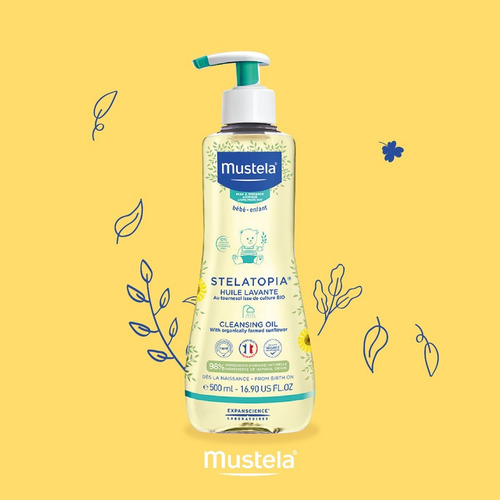 Imagen 4 de 4 de Mustela Stelatopia Aceite De Baño 500 Ml