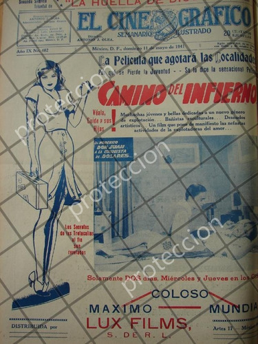 Cartel Antiguo  Pelicula. Camino Del Infierno 1941 /158