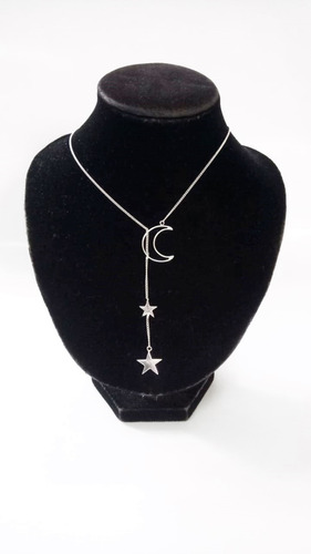 Collar De Luna Y Estrellas En Plata 925.