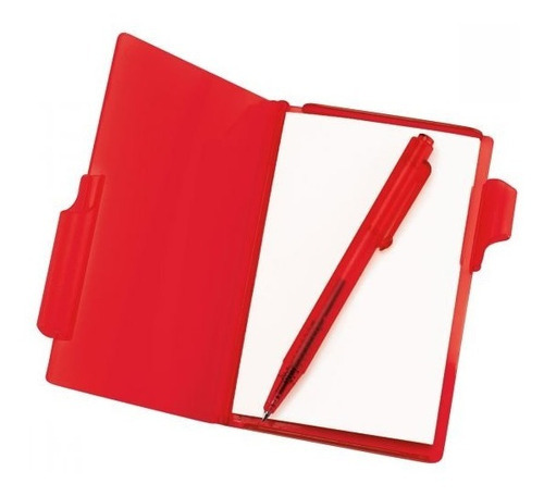 10 Libretas Hojas Blancas Boligrafo Tinta Negra Oficina Color Rojo