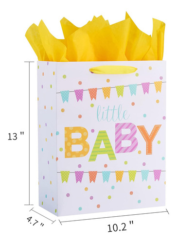 Suncolor Bolsa De Regalo Grande De 13 Pulgadas Para Baby Sho