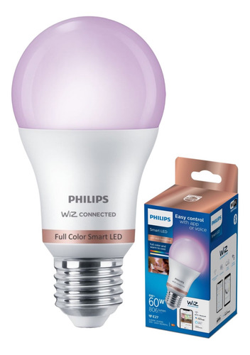 Imagen 1 de 7 de Philips Smart E27 Wiz Wi-fi Multicolores Matter Google Alexa