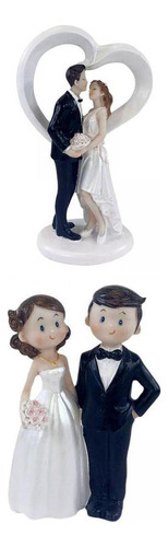 2 Adornos Pastel Para Boda Con Estatuas Novia Novio De Amor