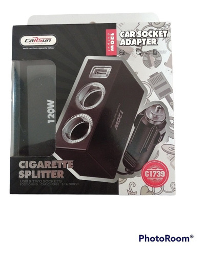 Adaptador Encendedor Auto Doble Usb Cargador 120w