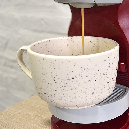 Taza Café Té Cerámica Grande Opaca Crema Pintas Asa Tazón