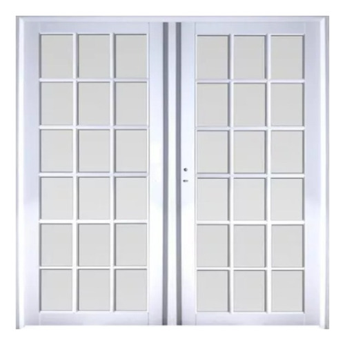 Puerta Doble Aluminio 200x200 M509 Vidrio Repartido