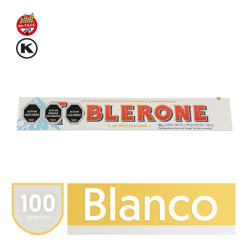 Imagen 1 de 5 de Chocolate Toblerone® Blanco De Leche 100 G