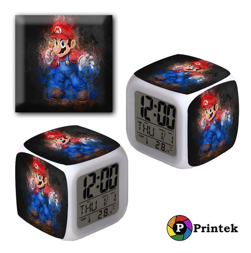 Reloj Despertador Iluminado Mario Bros - Varios Diseños 