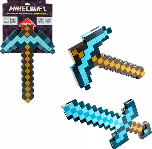 Espada Y Pico Transformables De Minecraft Para Niños, Color