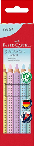 Set 5 Colores Jumbo Grip Pastel Faber Castell - Mosca
