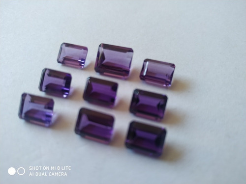 Ametista Extra Do Sul 09 Gemas Retangulares, 17 Ct Violeta