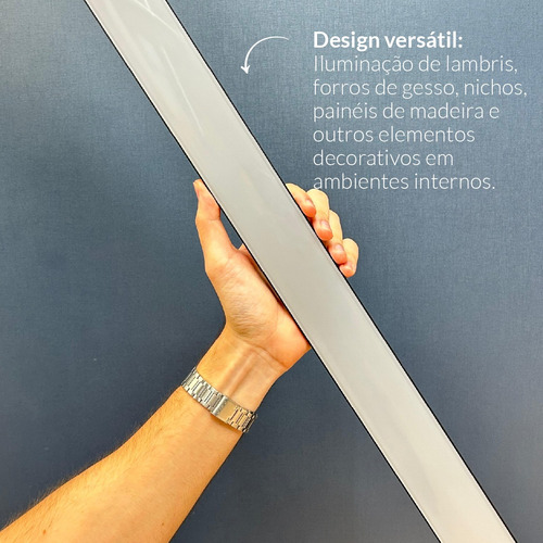 Kit 10 metros Perfil Led Barra Sobrepor Destak Alumínio 5x2m 50x10mm Preto ALUT253712-5 Alut By Avant