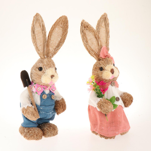 2x Estatuilla De Conejo De Primavera, Adornos De Estilo C