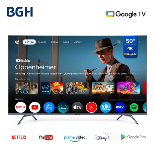 Smart Tv De 50 Bgh Google Tv B5023us6g Con Pantalla Led 4k