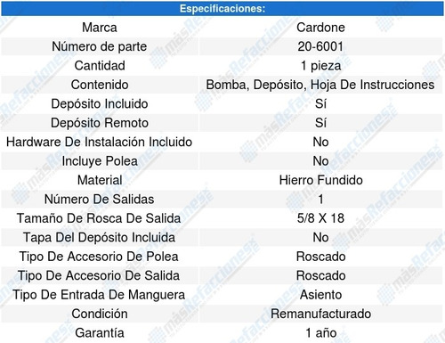 Bomba Direccion Hidraulica Townsman V8 5.7l 69 A 70 (Reacondicionado)