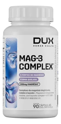 Magnesio Quelato Mag-3 Trio Magnesio 90 Caps - Dux | MercadoLivre