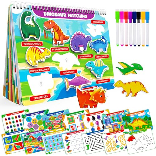 Dinosaur Montessori Busy Book, Autism Sensory Kids Toys, Wat