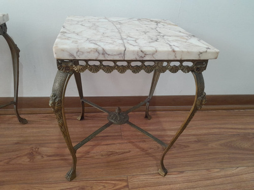 Mesa De Bronce Con Mármol Antigua (Usado)