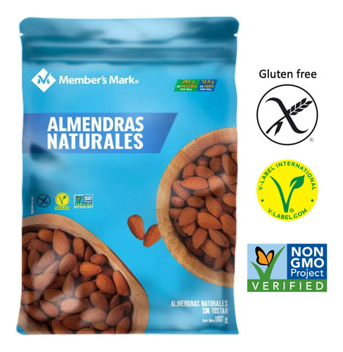 Bolsa De Almendras Naturales Sin Tostar Member's Mark 907 Gr