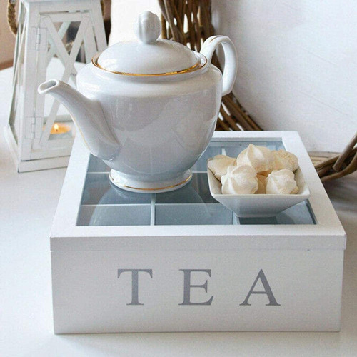Caja De Almacenamiento De Té De Madera, Organizador De Té L