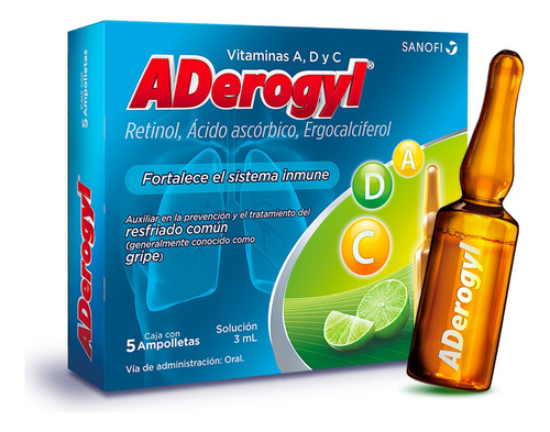 Aderogyl Vitamina A D Y C Caja 5 Ampolletas Orales De 3 Ml 