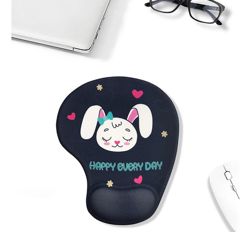 Mousepad Con Reposa Muñecas Kawaii Conejo Mono Gato