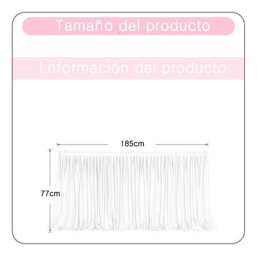 Faldon Para Mesa Manteles Tul Fiesta Boda Bautizo Decoración
