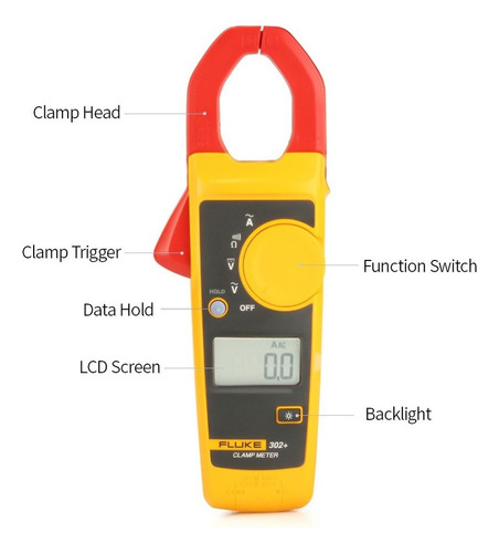 D Fluke F302+ - Pinza Medidor De Mano, Pantalla Lcd, Digital