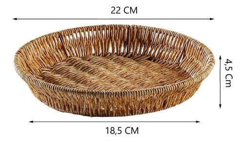 Imagen 2 de 3 de Cesta De Mimbre Para Frutas O Verduras 22 Cm