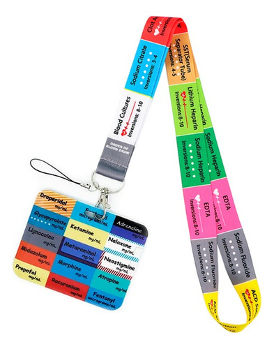 Porta Carnet Y Lanyard Farmacia, Medicina Identificación