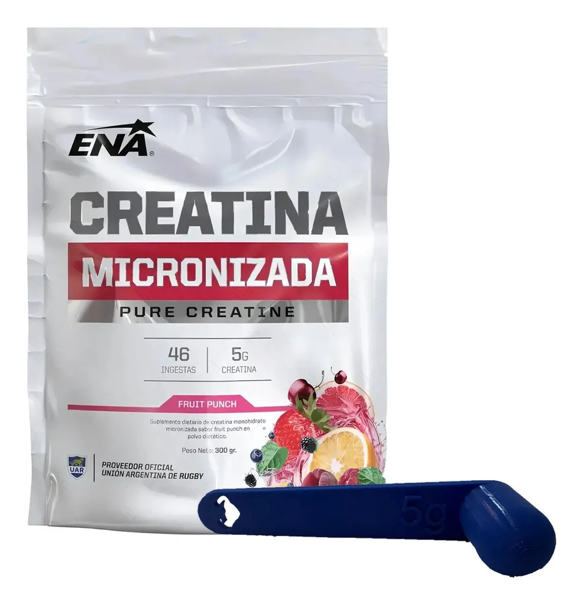 Creatina ENA Sport Micronizada en Polvo 300g Sabor Fruit Punch