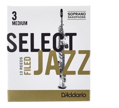 Caixa 10 Palhetas Select Jazz - Filed - Sax Soprano 3 Medium