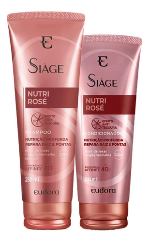 Kit Eudora Siàge Nutri Rose Shampoo Condicionador 250/200ml