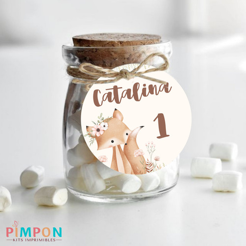 Kit Imprimible Bosque Encantado Zorro Floral Editables