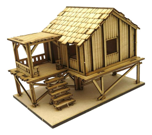 Casa De Rompecabezas 3d De Madera 1/72 Cabaña De Estilo A