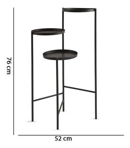 Imagem 3 de 8 de Mesa Decorativa De Apoio Preta Tendência Código- 11037 Mart