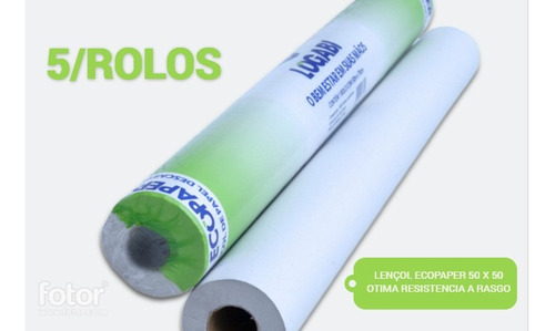 Lençol Papel Maca Ecopaper 50x50 Descartável 5 Unidades Logabi ECOPAPER en pacote x 5 unidades