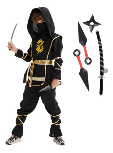 Disfraz De Ninja De Halloween Para Nios Y Nios, Disfraz De N