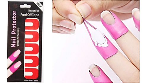 Protector Esmalte Uñas Manicure Molde Peel Off Tape