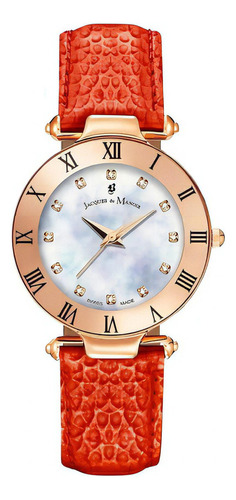 Jacques Du Manoir - Reloj Jwl00105 Rainbow Para Mujer 33 Mm Color de la correa Rojo Color del bisel Blanco