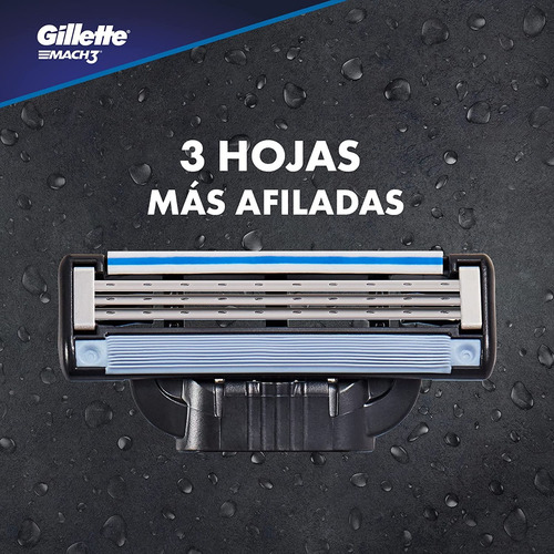 Repuestos Para Afeitar C/ Banda Lubricante Gillette Mach3 4p