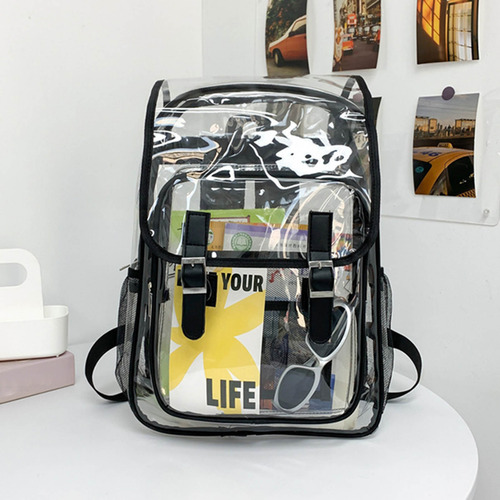 Mochila J, Resistente, Transparente, Con Compartimento Grande Para Portátil Pl