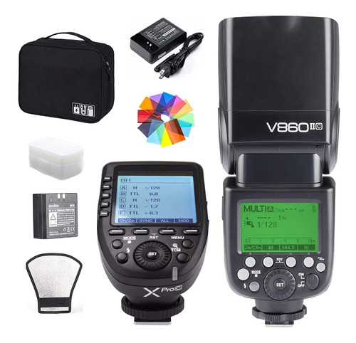 Godox V860ii-c Flash Para Canon Speedlight Cámaras Soportes 